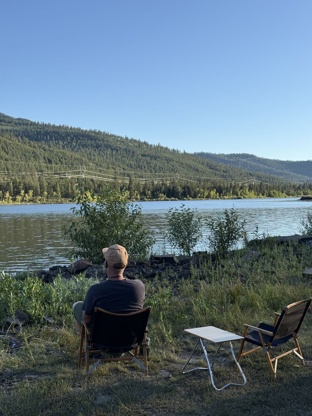 Evening by a mountain lake in Alberta